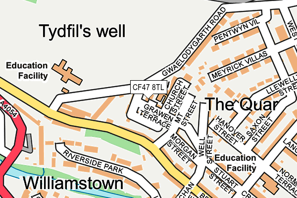 CF47 8TL map - OS OpenMap – Local (Ordnance Survey)