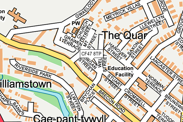 CF47 8TP map - OS OpenMap – Local (Ordnance Survey)