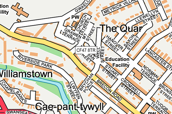 CF47 8TR map - OS OpenMap – Local (Ordnance Survey)