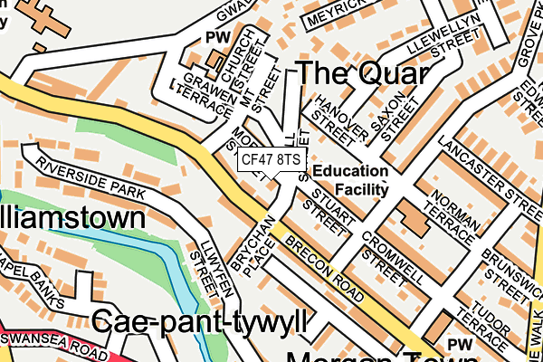 CF47 8TS map - OS OpenMap – Local (Ordnance Survey)