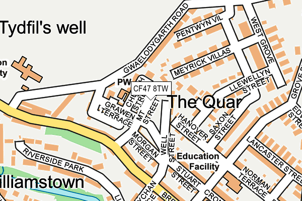 CF47 8TW map - OS OpenMap – Local (Ordnance Survey)