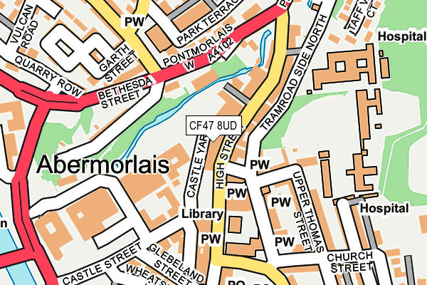 CF47 8UD map - OS OpenMap – Local (Ordnance Survey)