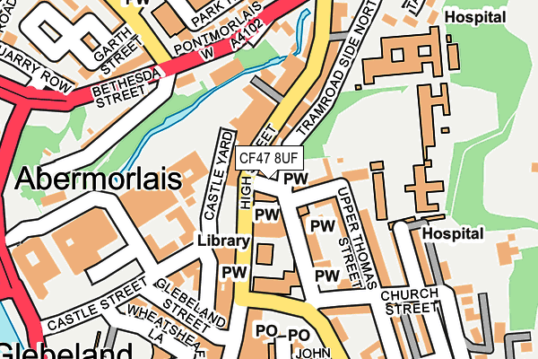 CF47 8UF map - OS OpenMap – Local (Ordnance Survey)