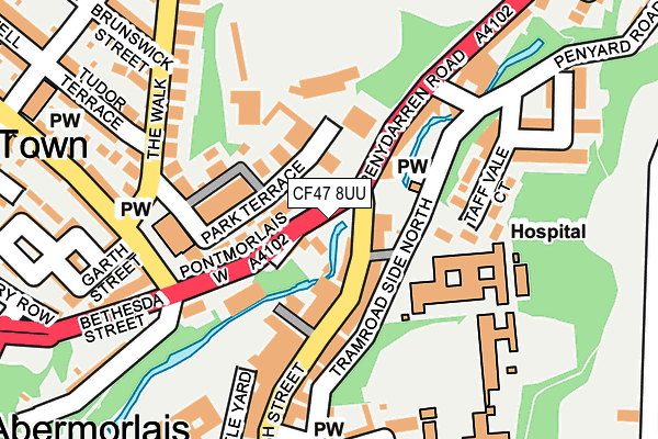 CF47 8UU map - OS OpenMap – Local (Ordnance Survey)