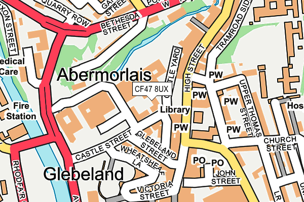 CF47 8UX map - OS OpenMap – Local (Ordnance Survey)