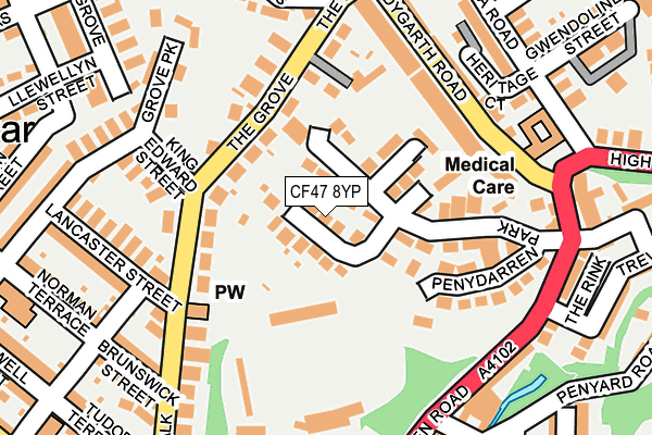 CF47 8YP map - OS OpenMap – Local (Ordnance Survey)