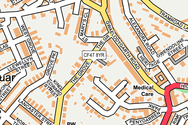 CF47 8YR map - OS OpenMap – Local (Ordnance Survey)