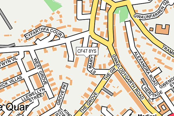 CF47 8YS map - OS OpenMap – Local (Ordnance Survey)