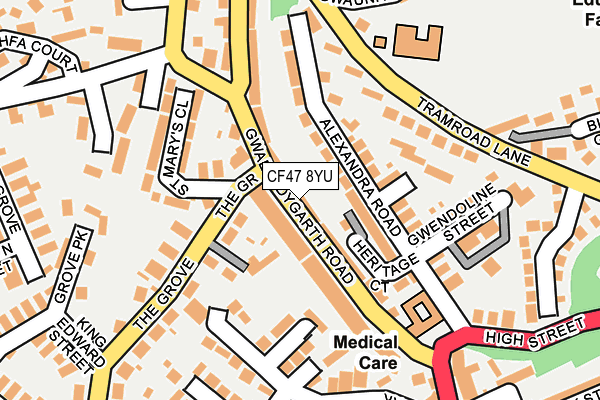 CF47 8YU map - OS OpenMap – Local (Ordnance Survey)