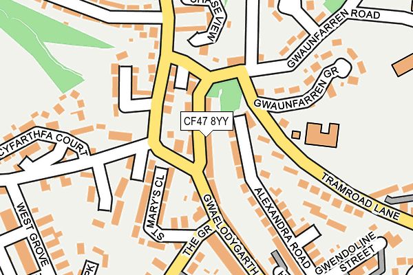 CF47 8YY map - OS OpenMap – Local (Ordnance Survey)