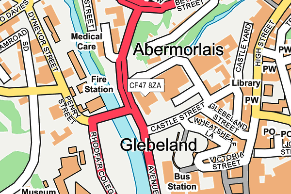 CF47 8ZA map - OS OpenMap – Local (Ordnance Survey)