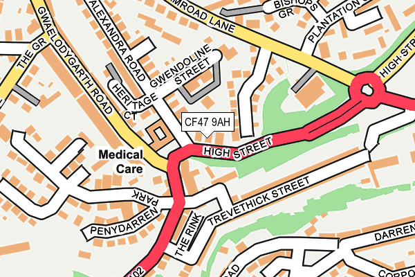 CF47 9AH map - OS OpenMap – Local (Ordnance Survey)