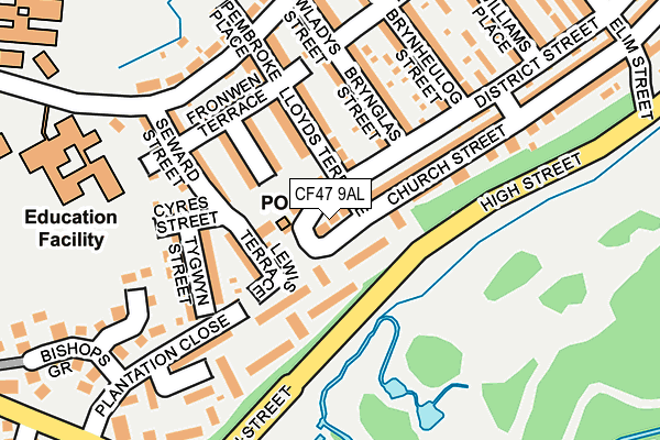 CF47 9AL map - OS OpenMap – Local (Ordnance Survey)