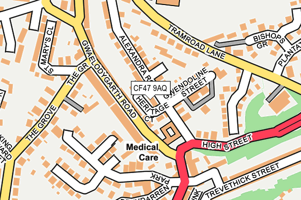 CF47 9AQ map - OS OpenMap – Local (Ordnance Survey)