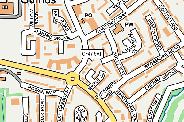 CF47 9AT map - OS OpenMap – Local (Ordnance Survey)