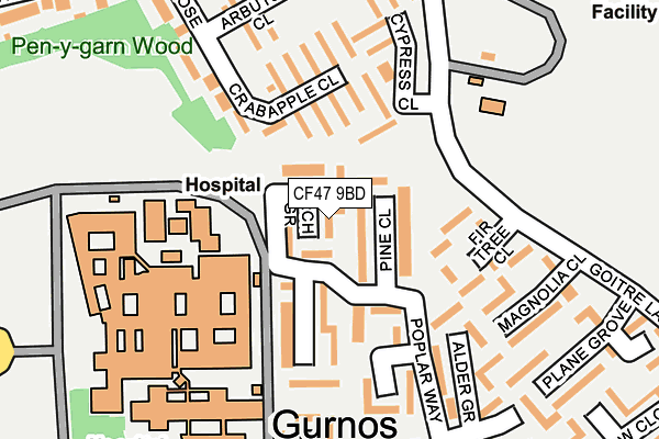 CF47 9BD map - OS OpenMap – Local (Ordnance Survey)