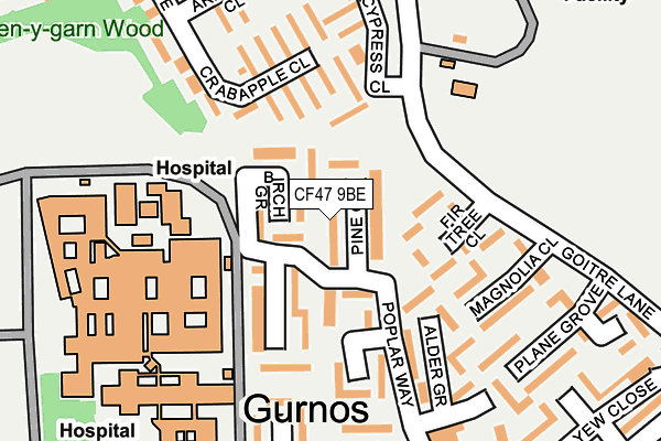 CF47 9BE map - OS OpenMap – Local (Ordnance Survey)