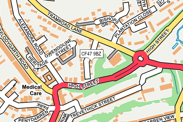 CF47 9BZ map - OS OpenMap – Local (Ordnance Survey)