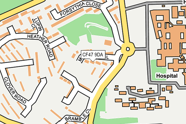 CF47 9DA map - OS OpenMap – Local (Ordnance Survey)
