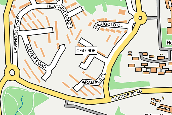 CF47 9DE map - OS OpenMap – Local (Ordnance Survey)