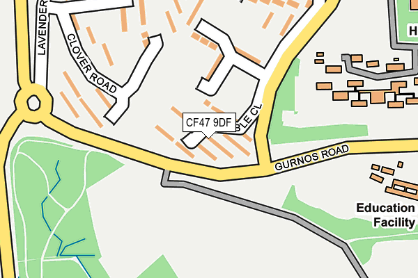 CF47 9DF map - OS OpenMap – Local (Ordnance Survey)