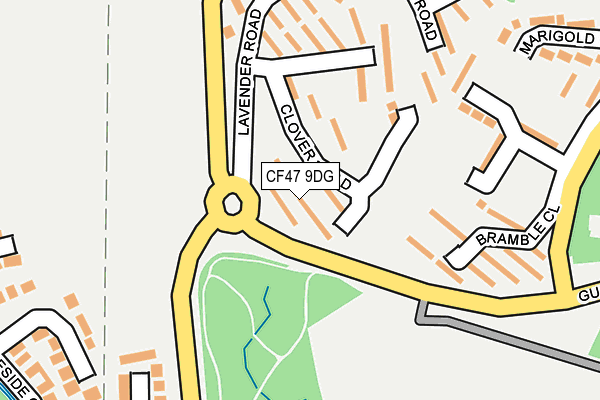 CF47 9DG map - OS OpenMap – Local (Ordnance Survey)