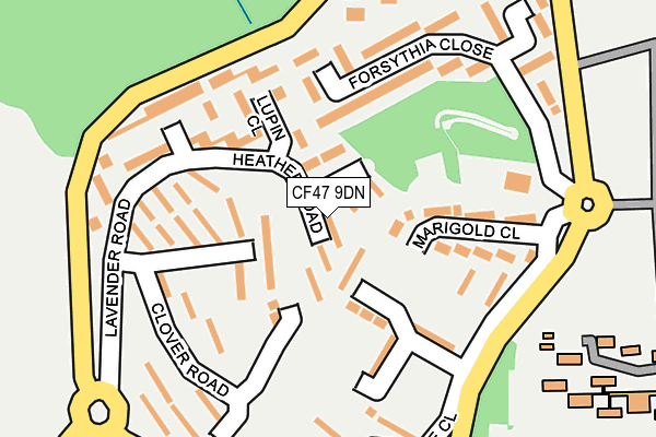 CF47 9DN map - OS OpenMap – Local (Ordnance Survey)