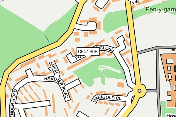 CF47 9DR map - OS OpenMap – Local (Ordnance Survey)