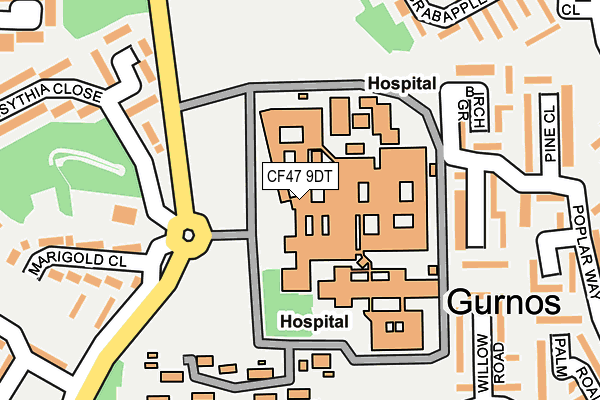 CF47 9DT map - OS OpenMap – Local (Ordnance Survey)