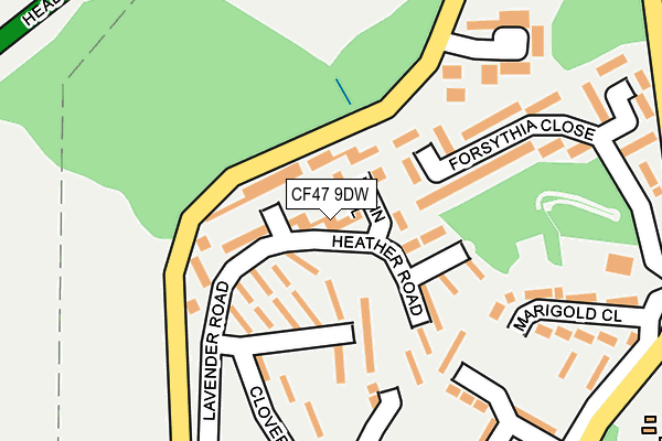 CF47 9DW map - OS OpenMap – Local (Ordnance Survey)