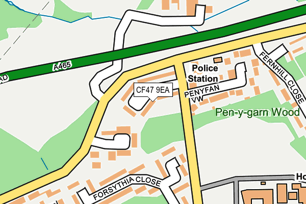 CF47 9EA map - OS OpenMap – Local (Ordnance Survey)