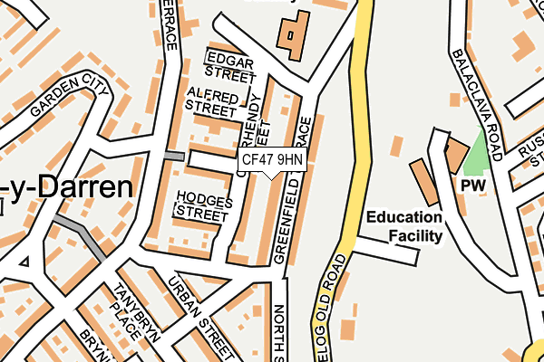 CF47 9HN map - OS OpenMap – Local (Ordnance Survey)