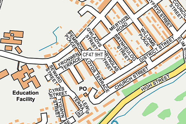 CF47 9HT map - OS OpenMap – Local (Ordnance Survey)