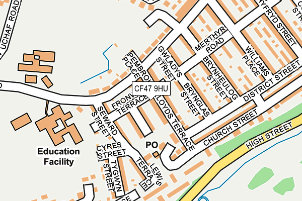 CF47 9HU map - OS OpenMap – Local (Ordnance Survey)