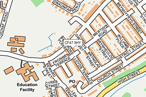 CF47 9HY map - OS OpenMap – Local (Ordnance Survey)