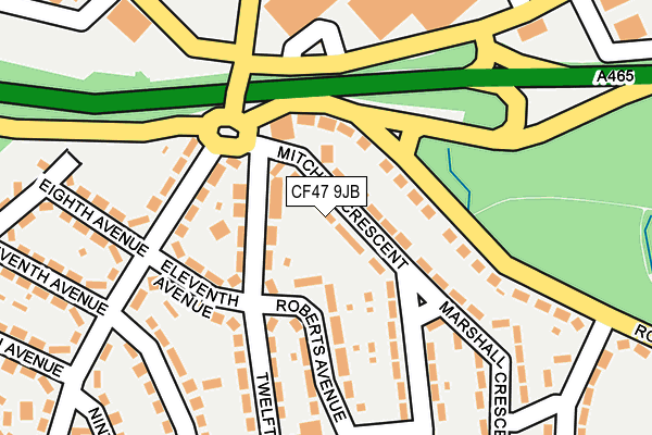 CF47 9JB map - OS OpenMap – Local (Ordnance Survey)