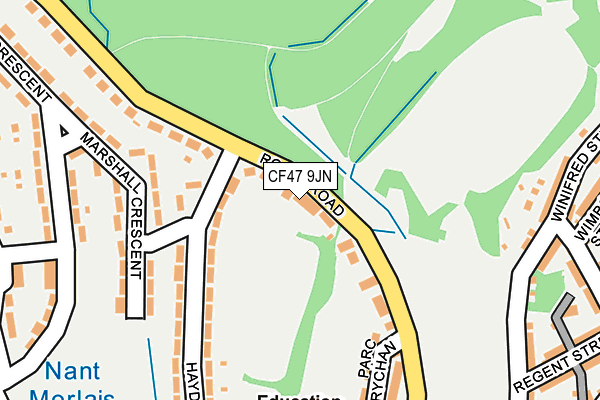 CF47 9JN map - OS OpenMap – Local (Ordnance Survey)
