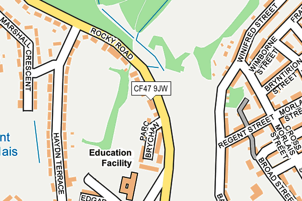 CF47 9JW map - OS OpenMap – Local (Ordnance Survey)