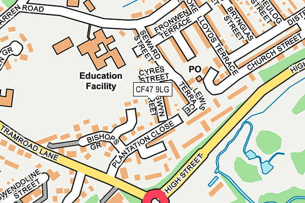 CF47 9LG map - OS OpenMap – Local (Ordnance Survey)