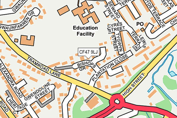 CF47 9LJ map - OS OpenMap – Local (Ordnance Survey)