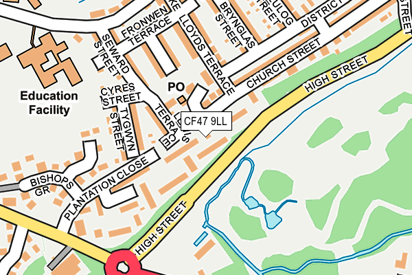 CF47 9LL map - OS OpenMap – Local (Ordnance Survey)