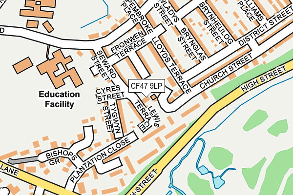 CF47 9LP map - OS OpenMap – Local (Ordnance Survey)