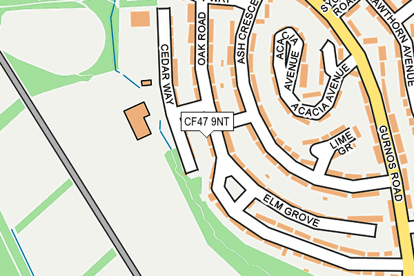 CF47 9NT map - OS OpenMap – Local (Ordnance Survey)