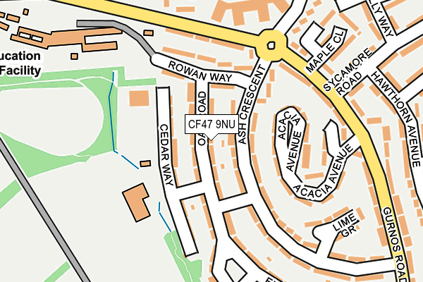 CF47 9NU map - OS OpenMap – Local (Ordnance Survey)