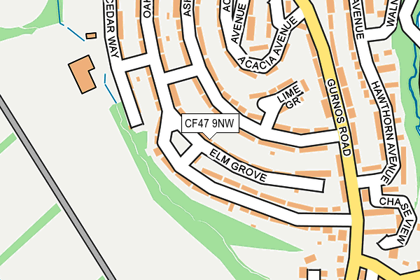 CF47 9NW map - OS OpenMap – Local (Ordnance Survey)