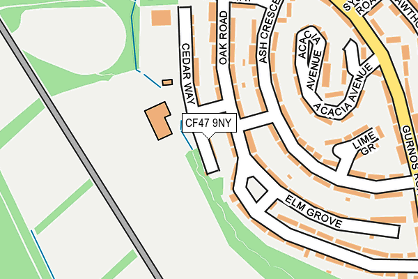 CF47 9NY map - OS OpenMap – Local (Ordnance Survey)