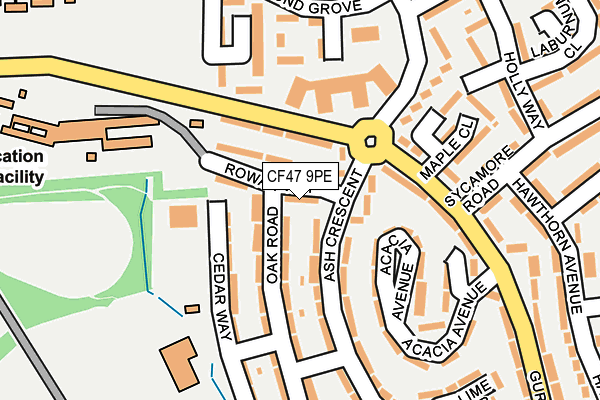 CF47 9PE map - OS OpenMap – Local (Ordnance Survey)