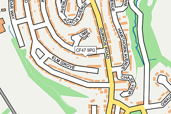 CF47 9PG map - OS OpenMap – Local (Ordnance Survey)