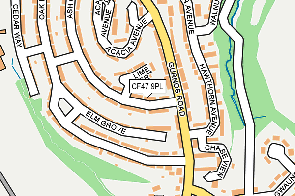 CF47 9PL map - OS OpenMap – Local (Ordnance Survey)