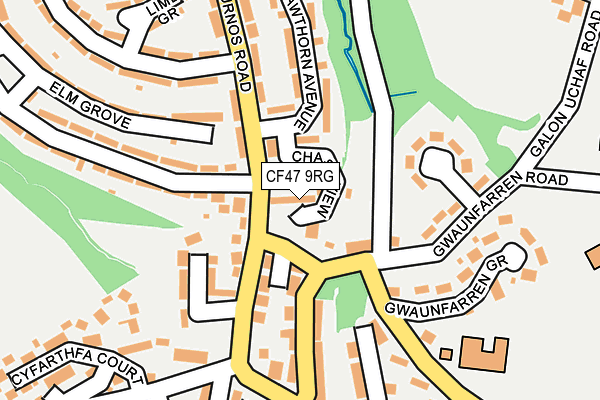 CF47 9RG map - OS OpenMap – Local (Ordnance Survey)